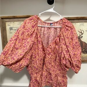 Old Navy Pink Floral Blouse